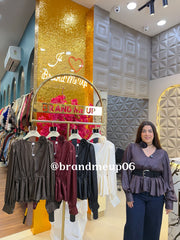 IMPORTED TOP WITH ROSE NECK WITH BELT  (PRM-770)