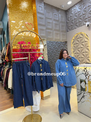 DENIM CORD WITH GOLDEN BROOCH (PRM-775) EYE