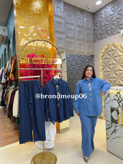 DENIM CORD WITH GOLDEN BROOCH (PRM-775) EYE