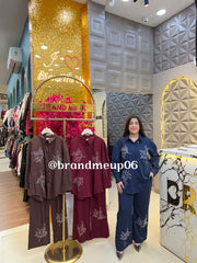 LEAF EMBROIDERY LINEN CORD (PRM-804)