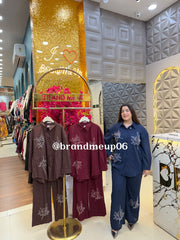 LEAF EMBROIDERY LINEN CORD (PRM-804)