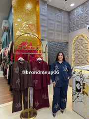 LEAF EMBROIDERY LINEN CORD (PRM-804)