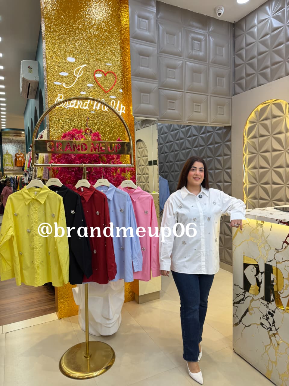 COTTON FLOWER RHINESTONE SHIRT (PRM-829)