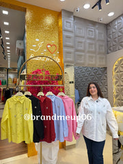 COTTON FLOWER RHINESTONE SHIRT (PRM-829)