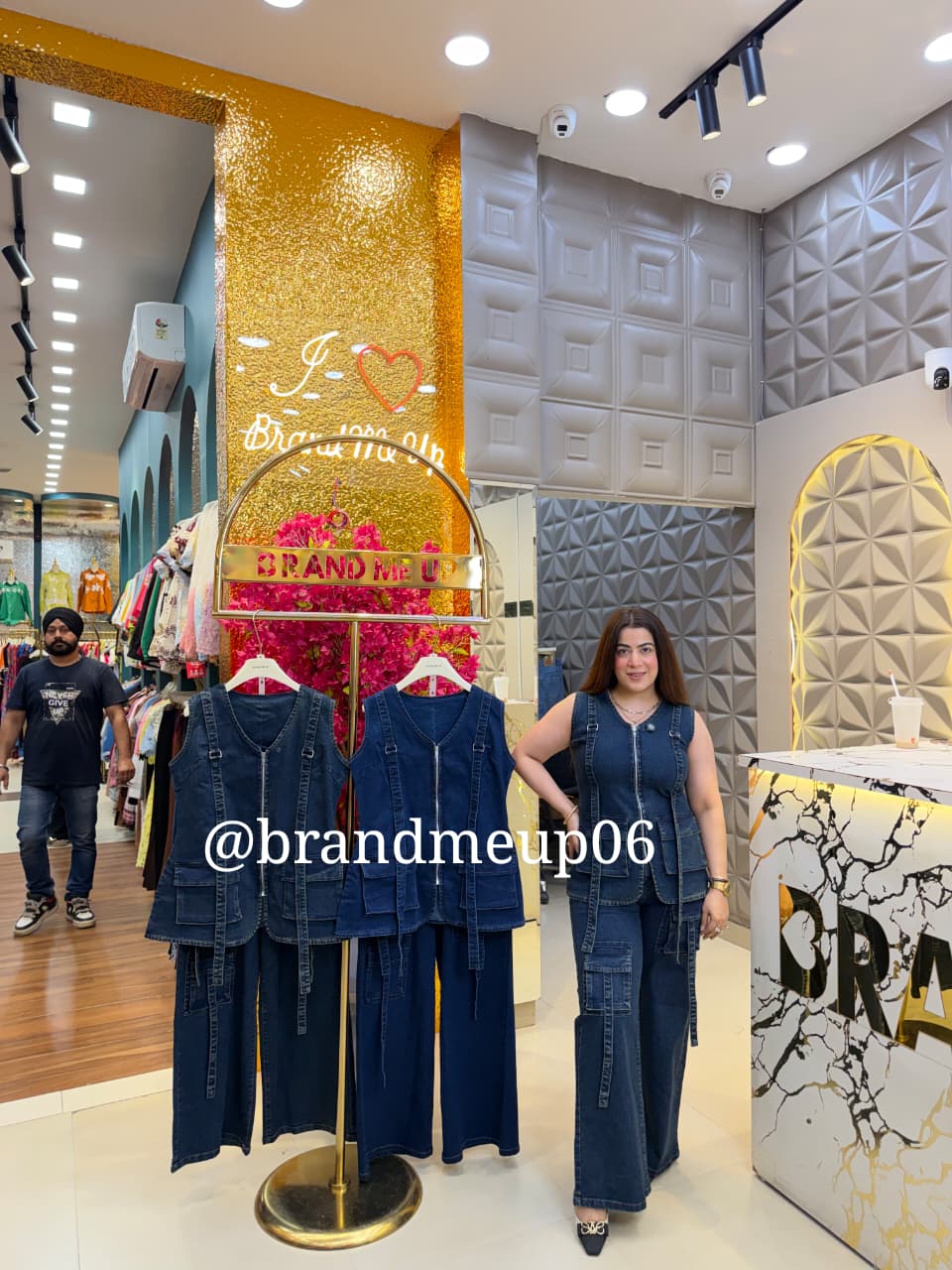 Denim Cargo Cord Set (PRM-855)