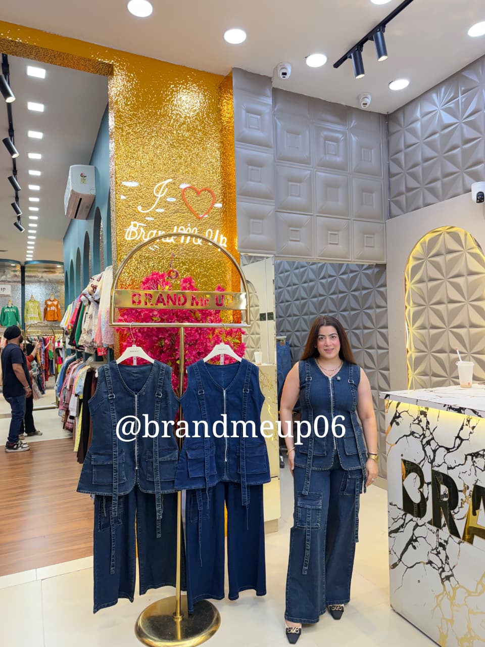 Denim Cargo Cord Set (PRM-855)