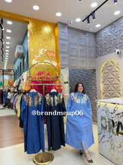 DENIM SEQUENCE DRESS WITH POCKETS (PRM-858)