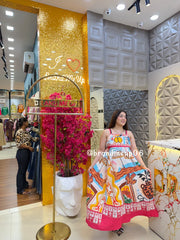 PRINTED FRILL DRESS  (DRESS-352) VACATION