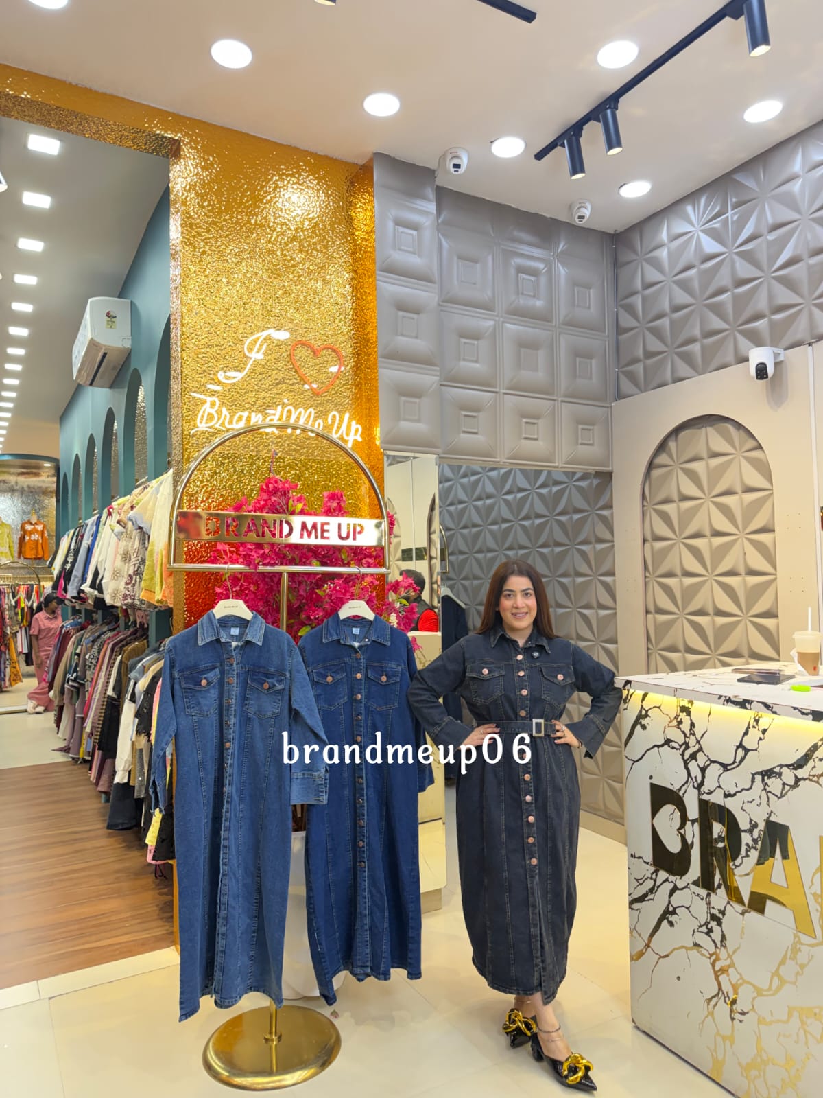 DENIM DRESS WITH BELT (PRM-887)