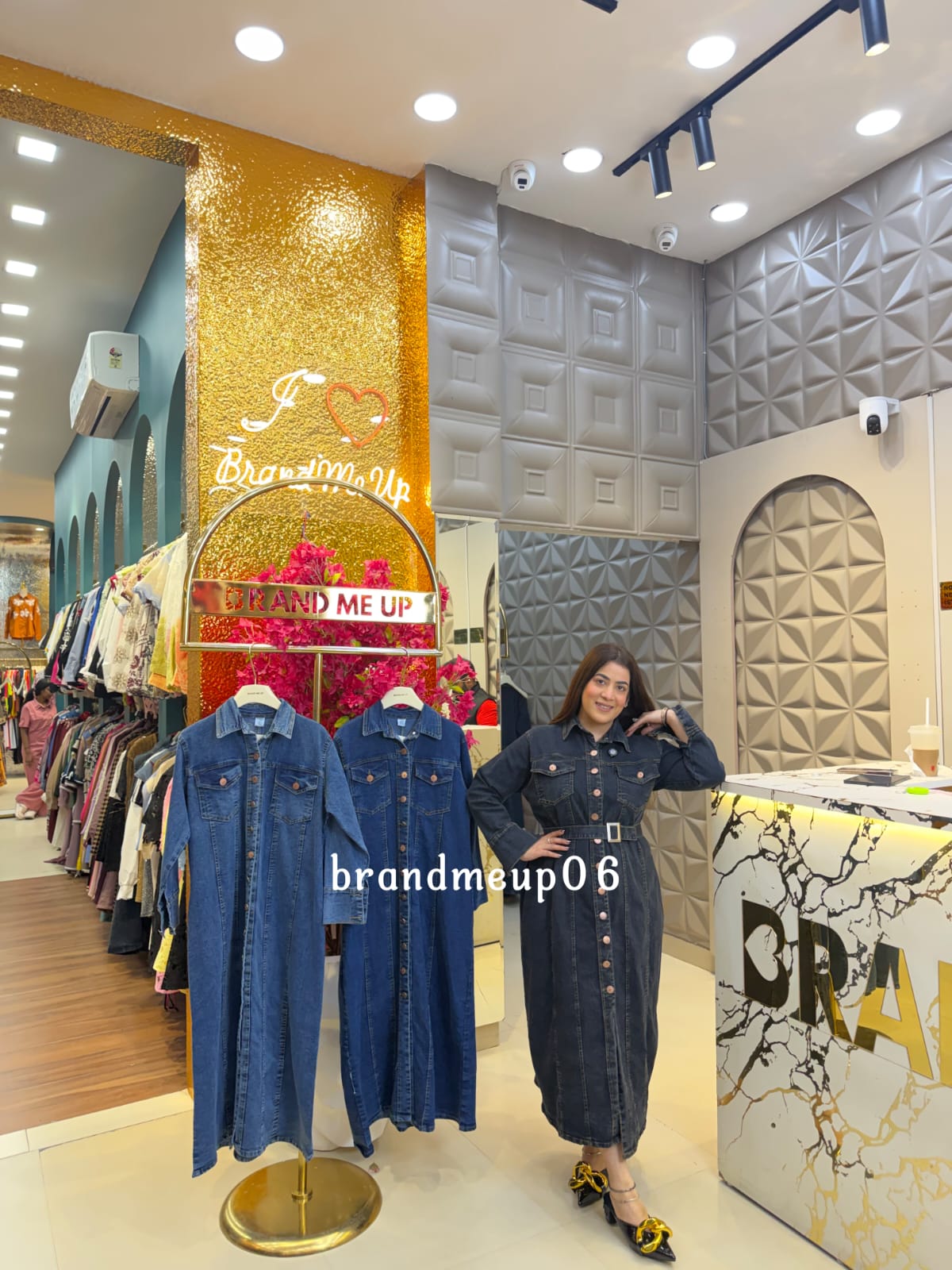 DENIM DRESS WITH BELT (PRM-887)