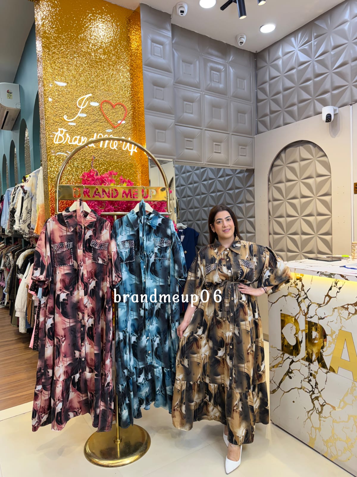 PREMIUM PRINTED RHINESTONE DRESS WITH POCKET (PRM-902)