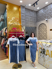 'FINE' DENIM DRESS (CODE-9639) (PRM-969)