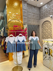 ‘JAZZY’ WHITE T-SHIRT WITH PLAIN BUSTIER (CODE-705) (PRM-1012)