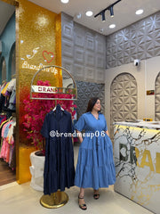‘LATTE’ DENIM DRESS WITH POCKET (SKU-38) (CODE-6098)