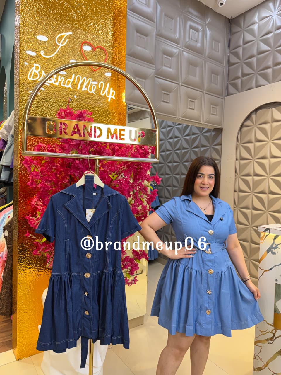 ‘CANDY’ DENIM FRILL DRESS WITH BELT (SKU-43) (CODE-0026)