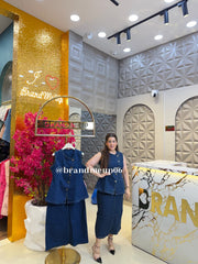 ‘WOW’ 2PCS DENIM SKIRT SET (SKU-174) (CODE-2729)