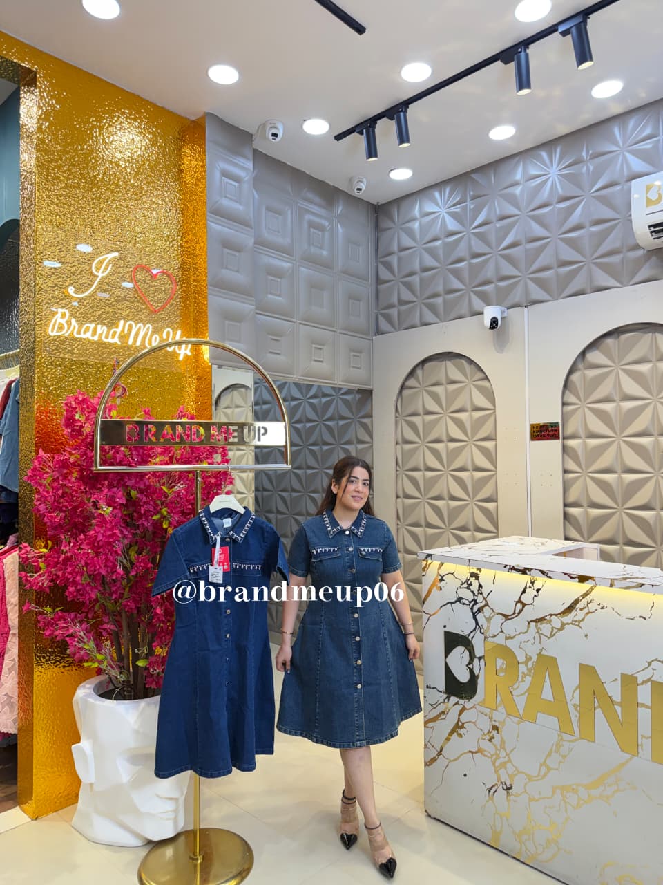 ‘ARYA’ PREMIUM DENIM RHINESTONE DRESS (SKU-177)