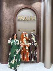 ‘SOUL’ PRINTED MAXI DRESS WITH BELT (SKU-265) (CODE-663)