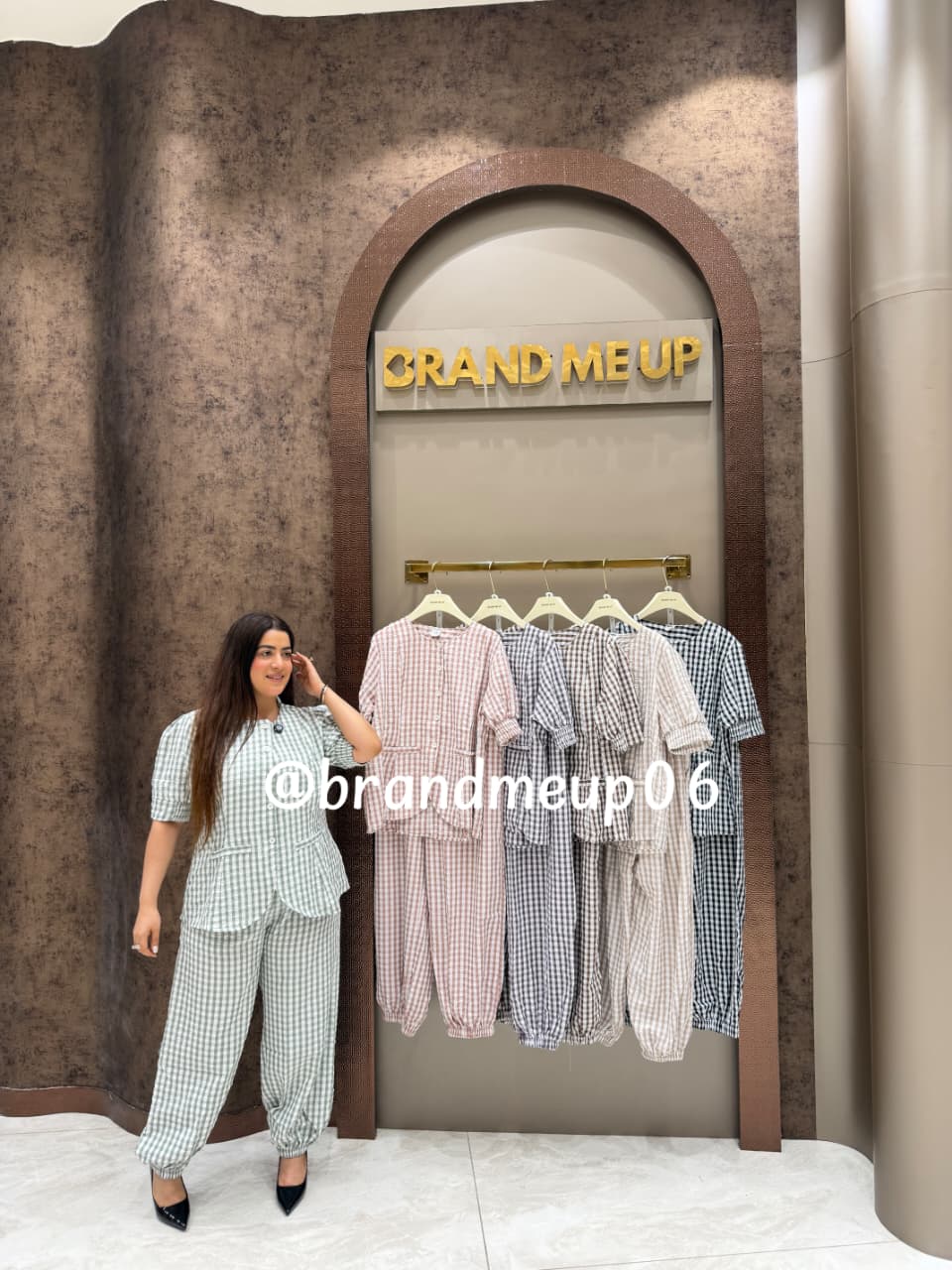 ‘CHECK’ 2PCS BALLON PANT CORD (SKU-297)