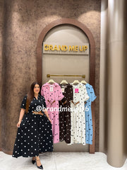 ‘DROP’ POLKA DRESS WITH FRONT BELT (SKU-302)
