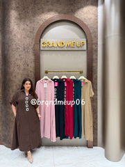 ‘SQUARE’ LONG MAXI DRESS WITH POCKET (SKU-319)
