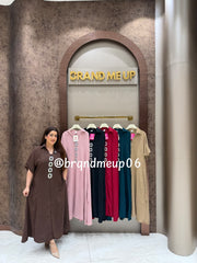 ‘SQUARE’ LONG MAXI DRESS WITH POCKET (SKU-319)