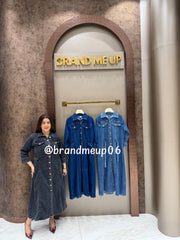 ‘MUSE’ DENIM DRESS WITH SIDE BELT (SKU-325)