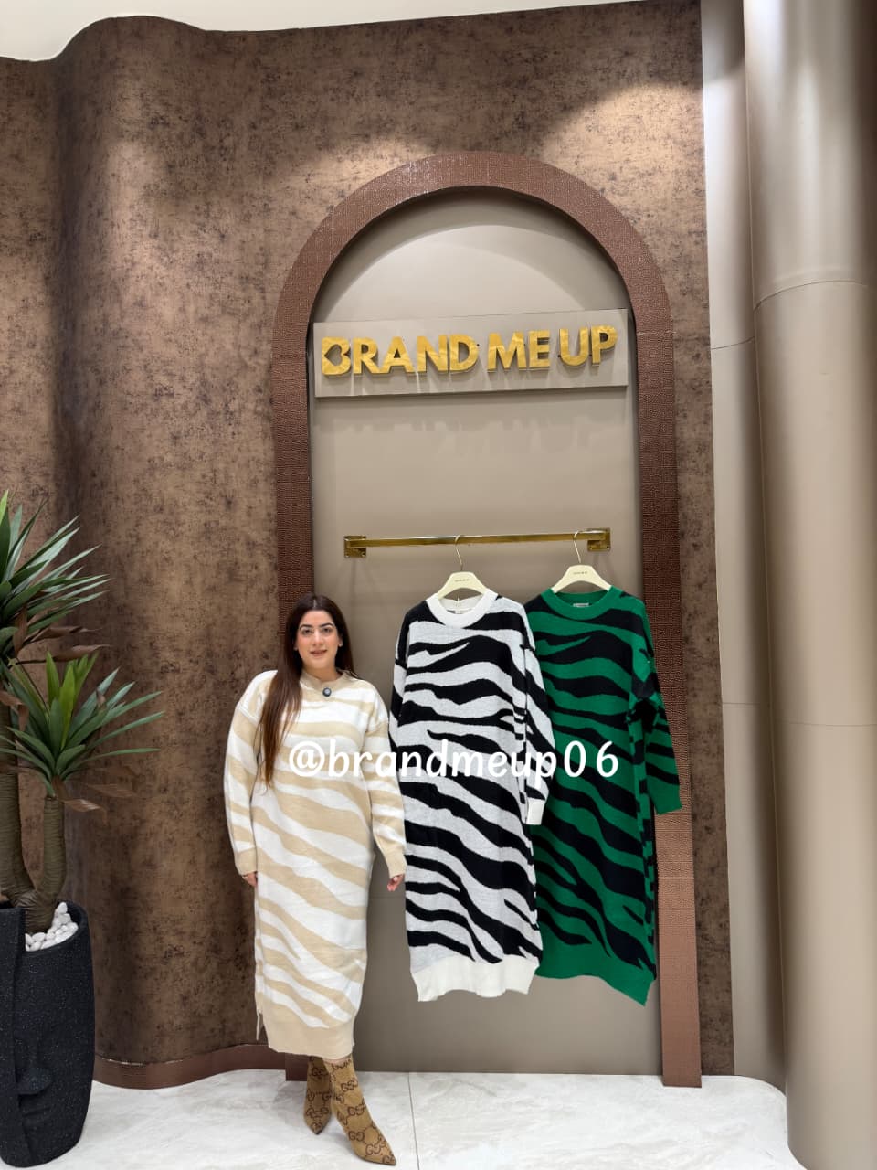 WOOLEN LONG DRESS ZEBRA PRINT (IMP-533)