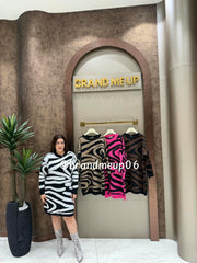 WOOLEN LONG DRESS ZEBRA (IMP-529)