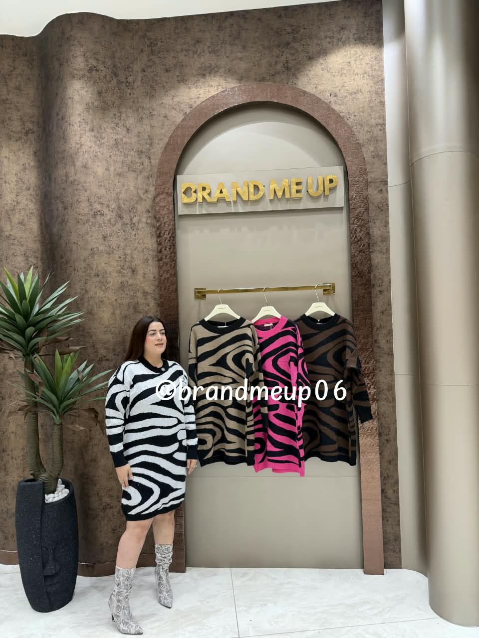 WOOLEN LONG DRESS ZEBRA (IMP-529)
