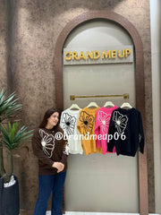 WOOLEN SIDE FLOWER SWEATER (IMP-699)