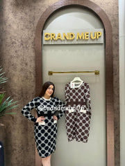 PRINTED WOOLEN DRESS (IMP-638)