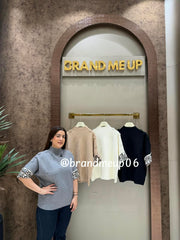 SHOULDER BUTTON WOOLEN TOP (IMP-622)