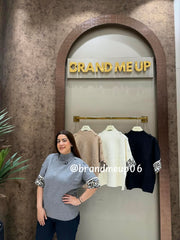 SHOULDER BUTTON WOOLEN TOP (IMP-622)