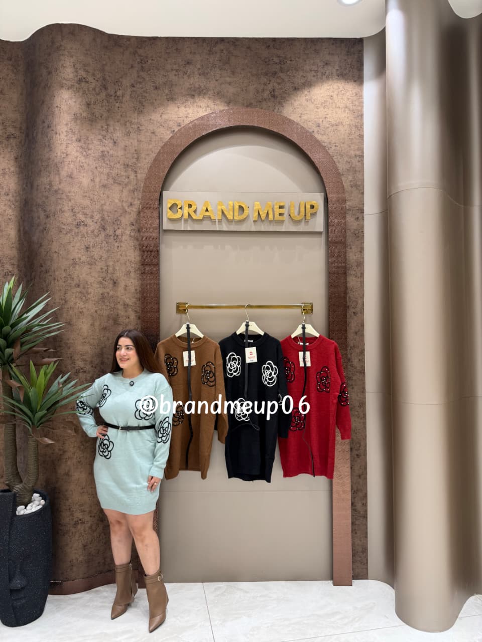 WOOLEN DRESS WITH BELT (IMP-716) PEARL