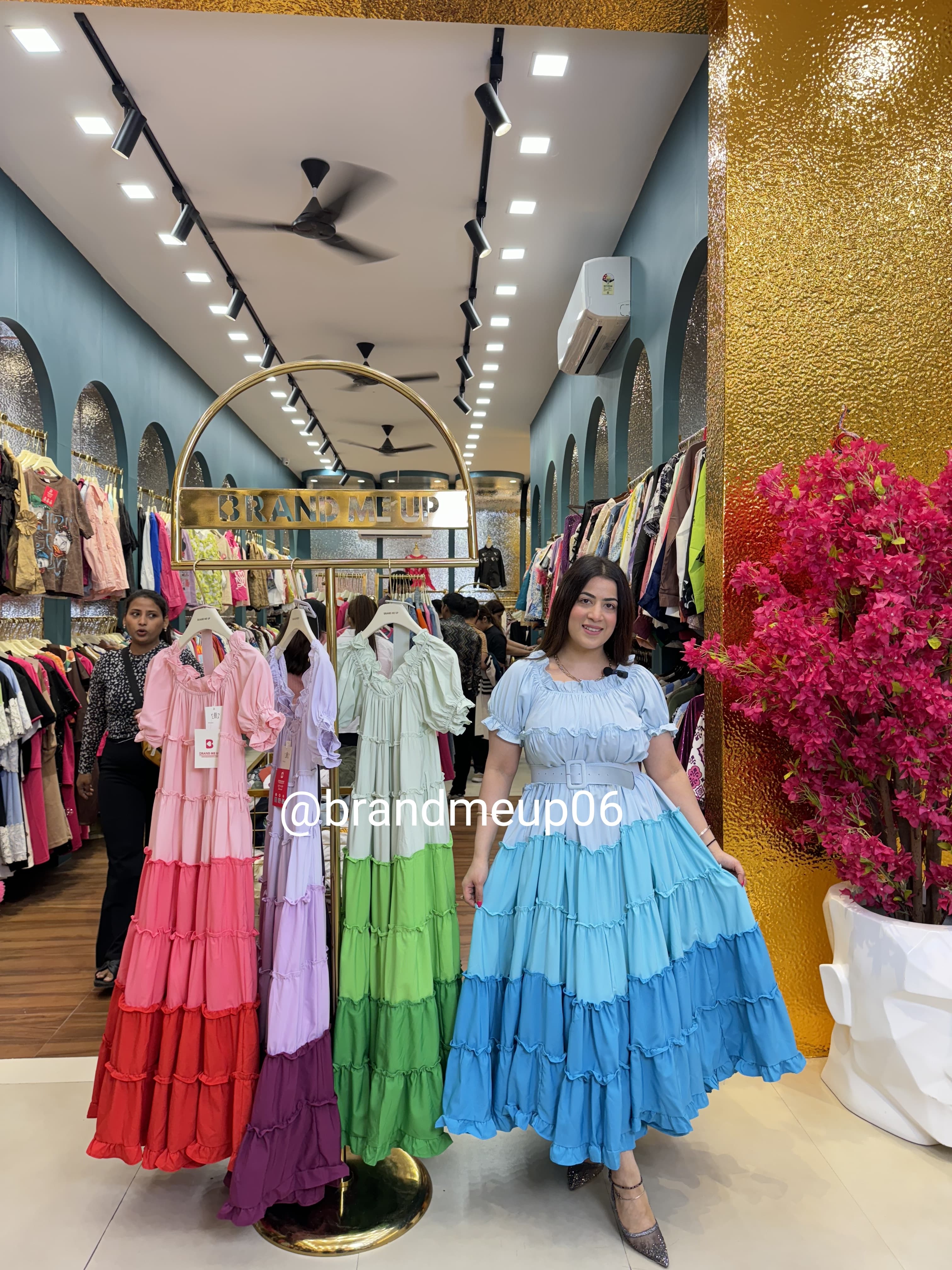 Ombre Maxi Dress With Belt (PRM-277)