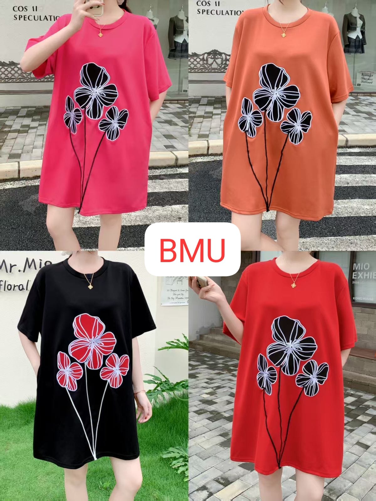 Imported partywear Dress With Pocket (PRM-599) FLOWER EMB