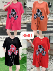 Imported partywear Dress With Pocket (PRM-599) FLOWER EMB