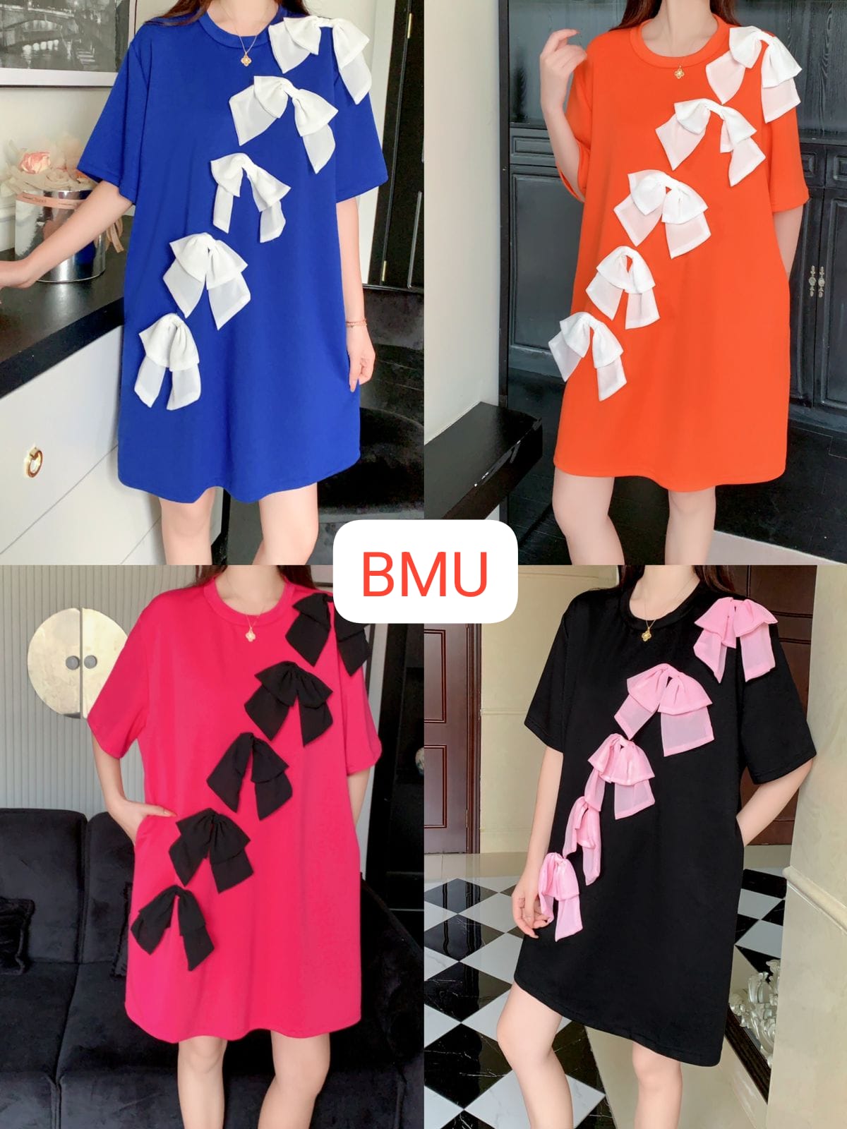 Imported Partywear Dress With Pocket (PRM-602) 3D BOW