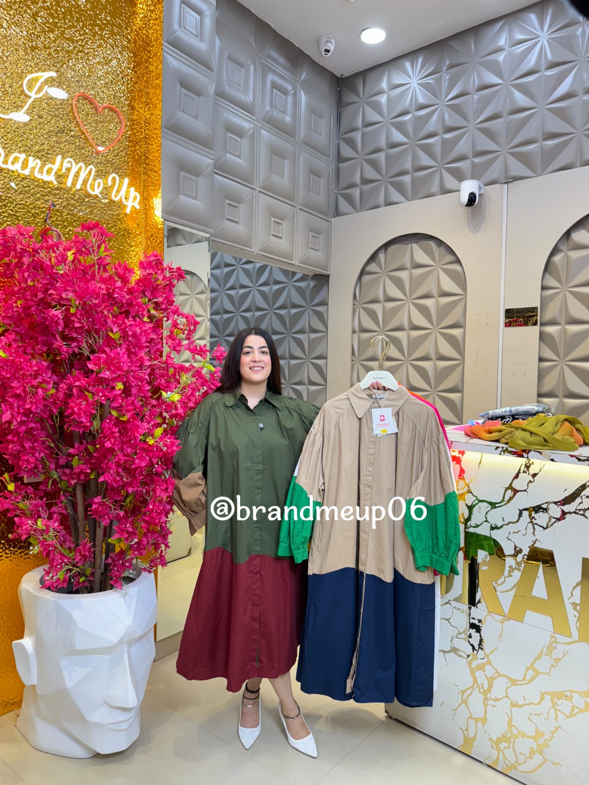 Cotton Designer Colorblock Dress With Pocket (PRM-625)