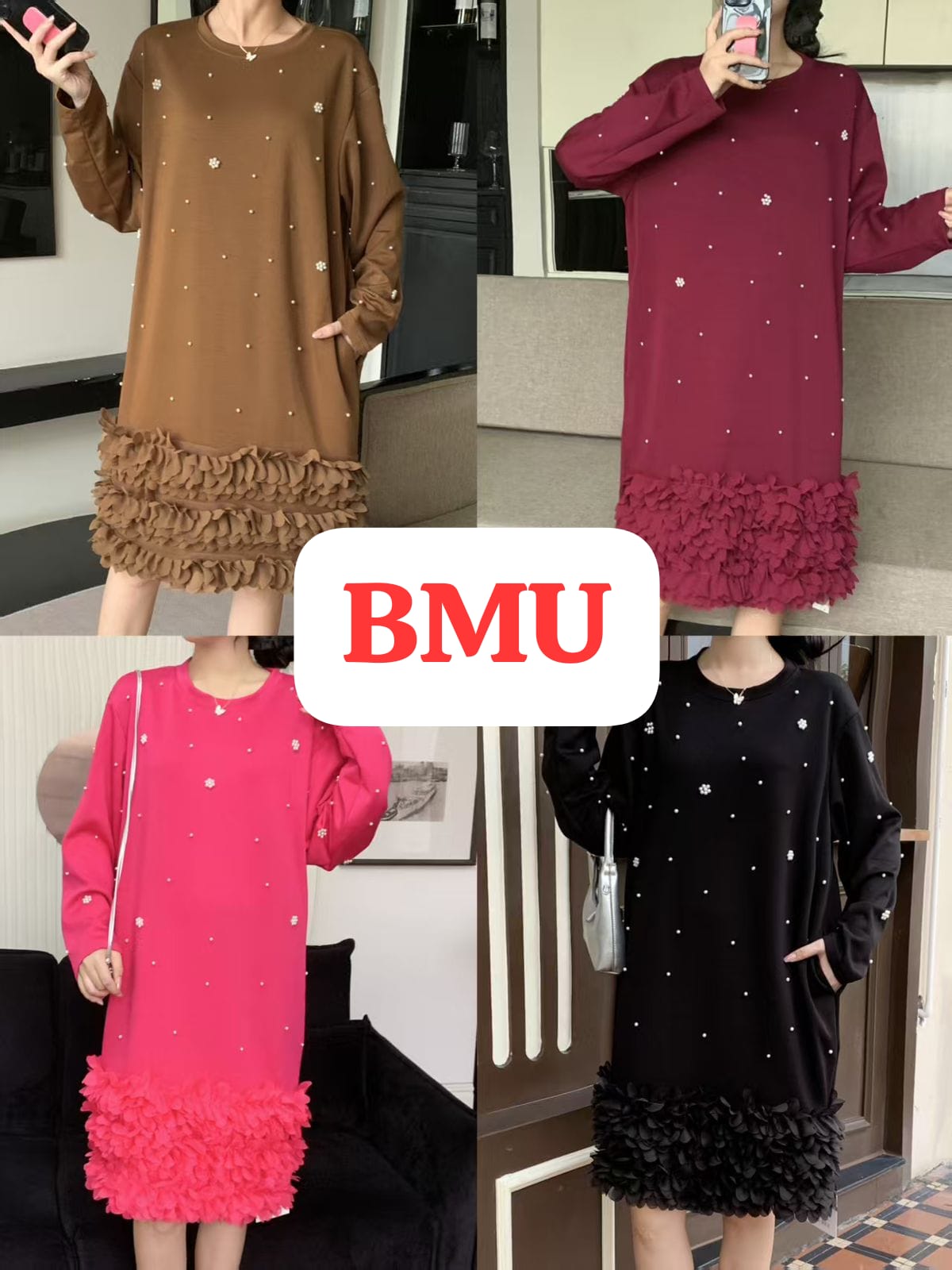 FULL SLEEVES CUTE DRESS WITH POCKETS (PRM-721)