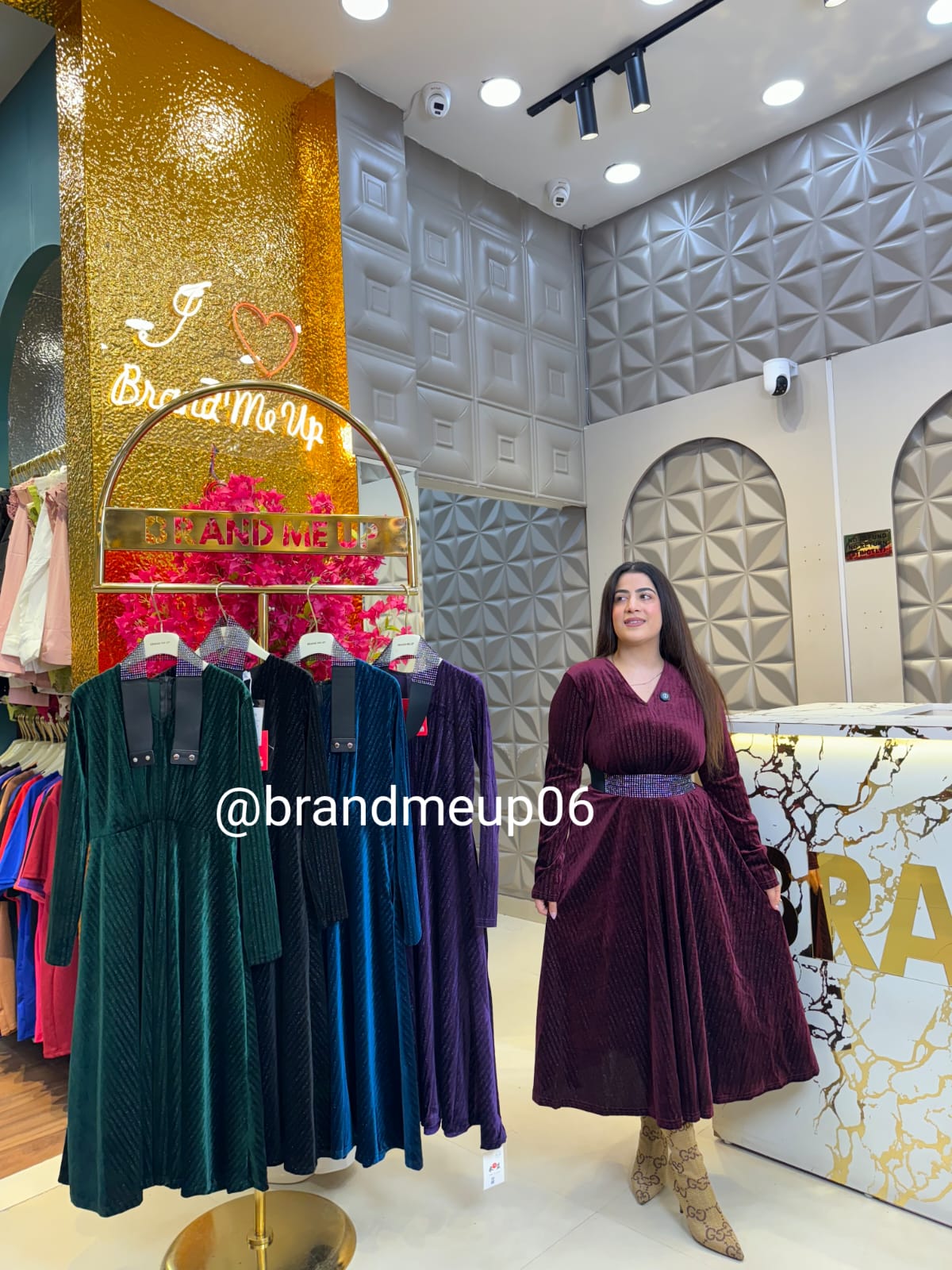 Velvet Dress With Belt (VELVET-5)