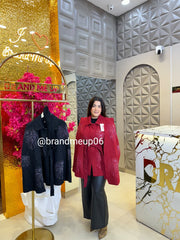 Woolen Designer Coat with Belt (IMP-389)