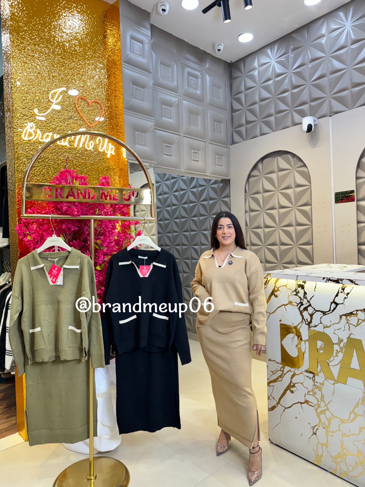 Woolen Collar Skirt Set (IMP-511)