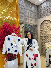 Woolen Cardigan With 3D flower (IMP-286)