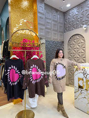 WOOLEN LONG DRESS HEART (IMP-526)