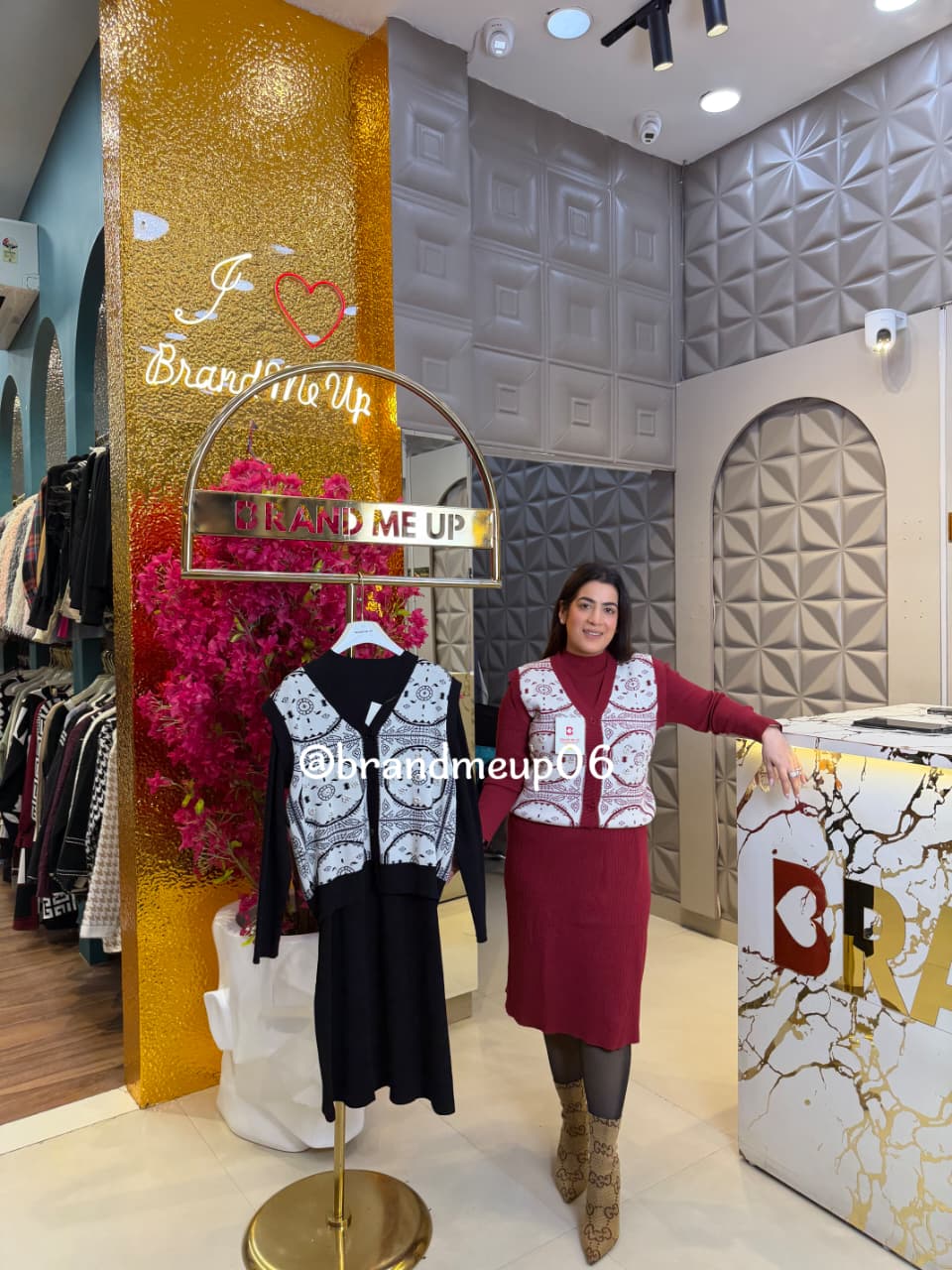 Woolen Dress With Cardigan (IMP-380)