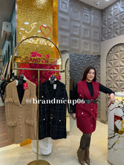 WOOLEN DRESS WITH INNER AND BELT (IMP-679)