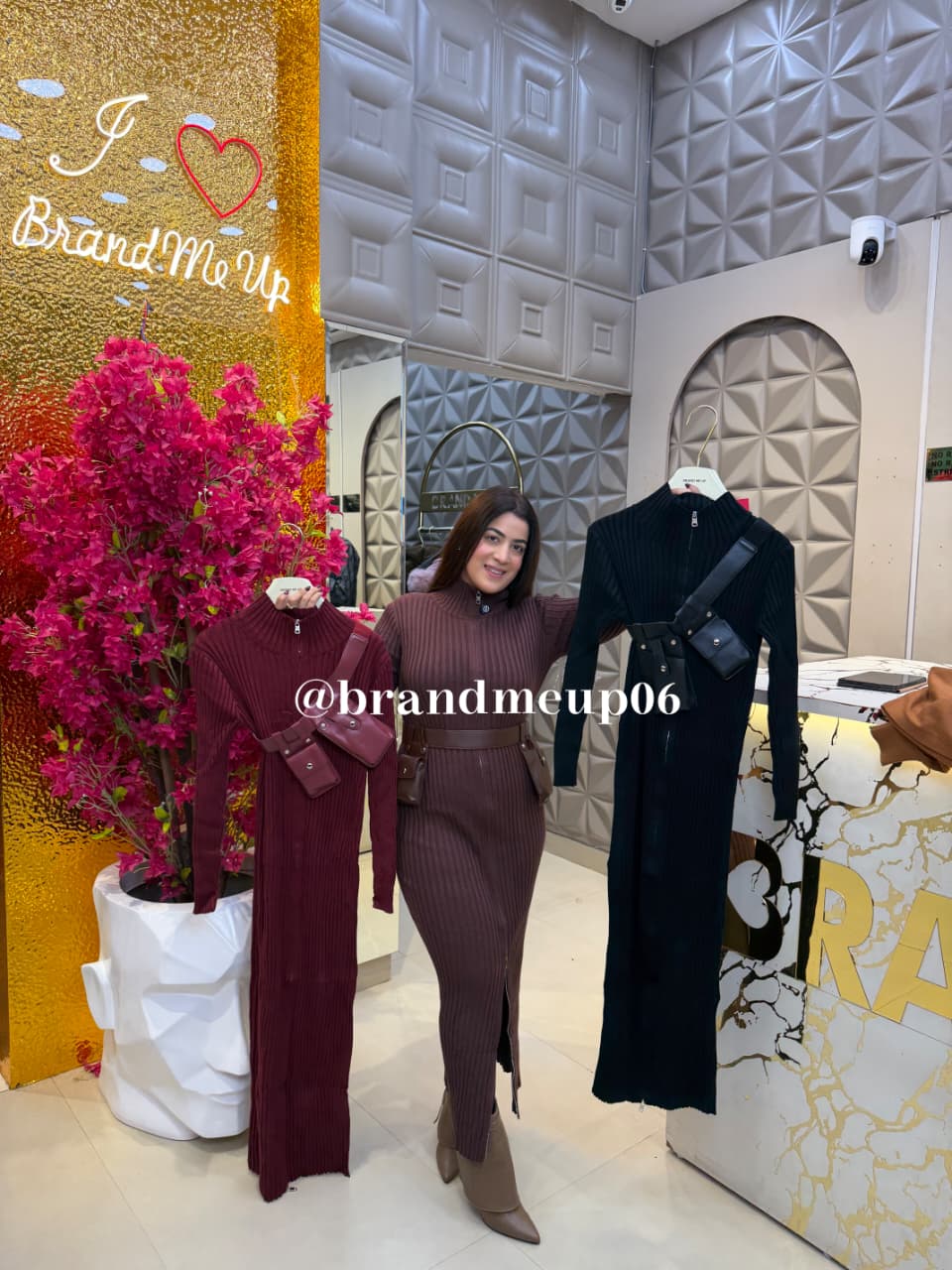 Woolen Dress With Designer Belt (IMP-459)