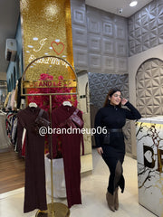 Woolen Dress With Designer Belt (IMP-459)